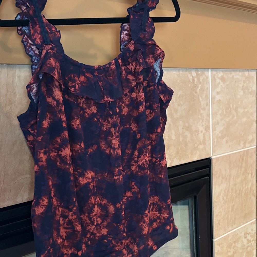 Maurices Ruffled Top in Red and Navy - Picture 5 of 5
